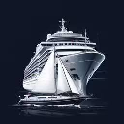a large cruise ship floating in the ocean