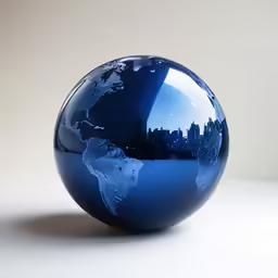 an image of a small glass ball with the city in it