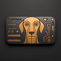 a brown dog on black paper is being shown
