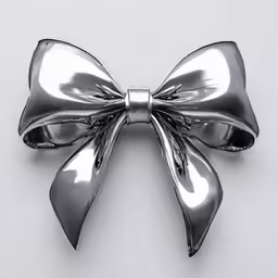 the silver metal bow is shown