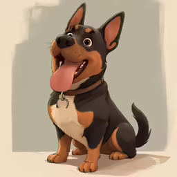 a cartoon of a dog wearing a collar