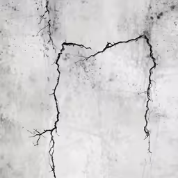 a crack in a cement wall that looks like it is cracked