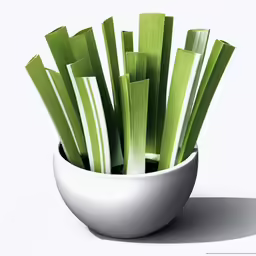 green plants with white stems in a bowl
