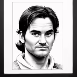 a drawing of a man looking to the side