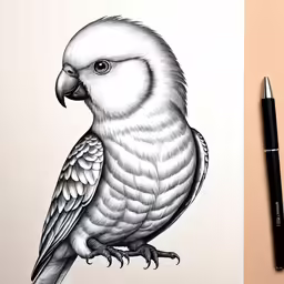 a bird that is sitting on top of a piece of paper
