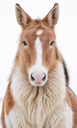 a horse with white on the face and brown, black, and white markings