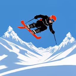 a person flying through the air while riding skis