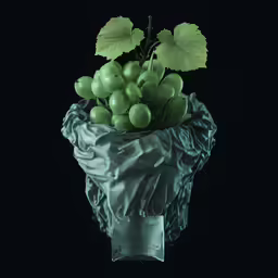 green leaves growing out of the water in a vase