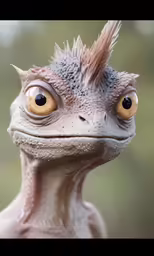 a close up of a small creature with very strange eyes