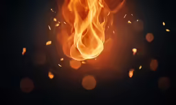 many glowing fire is on the dark surface