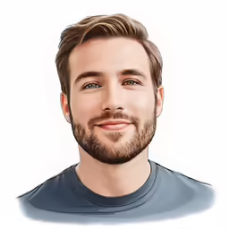 an illustration of a male model with a beard