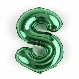 the number six balloon is a green shape