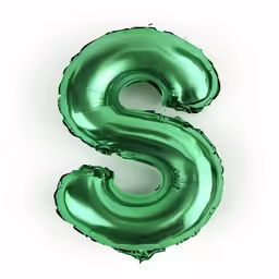 green foil number six balloon in the shape of a s