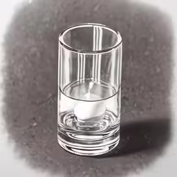 a single object sitting in a glass