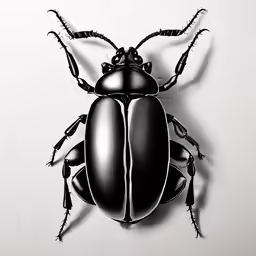 a beetle on a white background