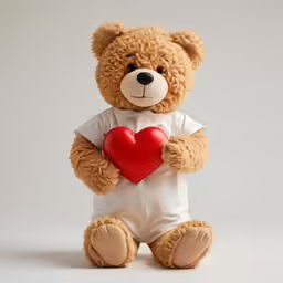 a teddy bear with a heart in his hand