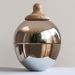 the top section of a glass jar filled with trees
