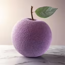 an unusual looking fruit is seen here with a green leaf