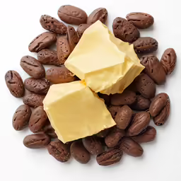 a couple of chocolate chips and a piece of butter