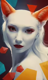 the woman with orange hair and cat ears