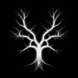 the white tree is in the dark
