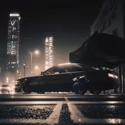a car parked next to a building on a city street