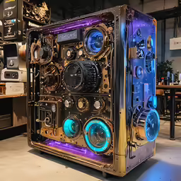 a large mechanical device is in a store