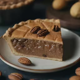 a piece of pie sitting on top of a plate