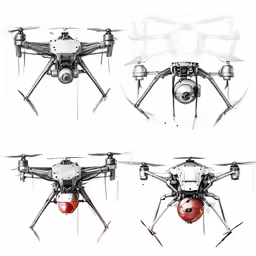 an image of four different angles in one picture of a robot