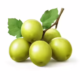 some green fruit is stacked on top of each other