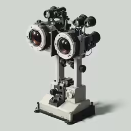 the two microscopes on a stand with an electronic light