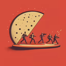 a man and four other people are walking across a big moon