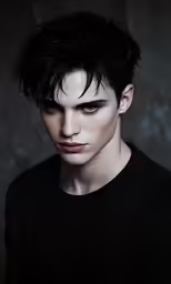 young man with short hair looking straight ahead
