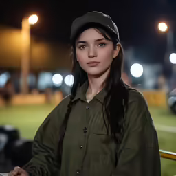 a girl posing for a photo wearing a hat