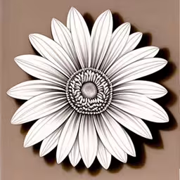 a drawing of a large white flower that looks like it has very long petals,this is an art work of a large white flower,a close up picture of a flower on a brown background,a close up view of a very pretty flower,a drawing of a white flower on a light brown background
