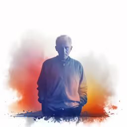 an artistic photo with a man standing alone