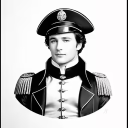 a drawing of a man wearing uniform