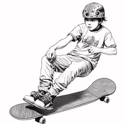 the boy is jumping up with his skateboard