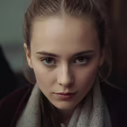 a girl with blue eyes in a photo shoot
