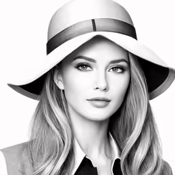 the beautiful blonde lady is wearing a hat
