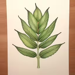 a piece of green leaf that looks like a plant,a drawing of a green leaf, which is being used as a coloring page