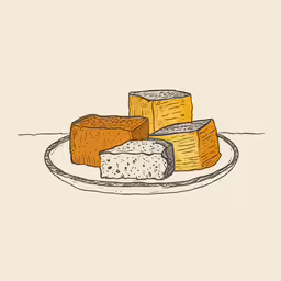 a plate that has different kinds of cheese on it