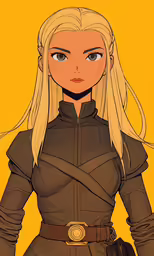 a drawing of a woman with long blonde hair