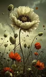 the image depicts an image of flowers blooming