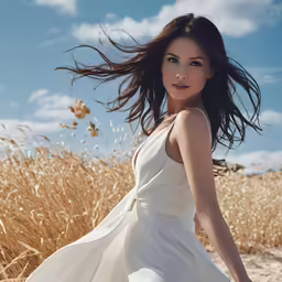 a young woman in white is posing for a photo