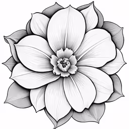 the top part of a flower is shown in black and white