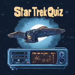 a drawing of a flying bird over radio
