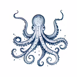 an octopus on a white background in a frame