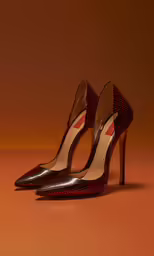 a pair of shoes that are very high on heels
