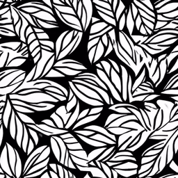 a seamless leaf pattern in white and black